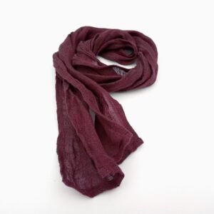 Magenta skinny gauze linen scarf for men and women