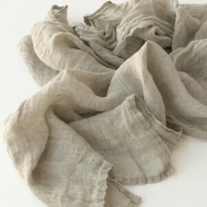 small scarf handmade of undyed gauze linen